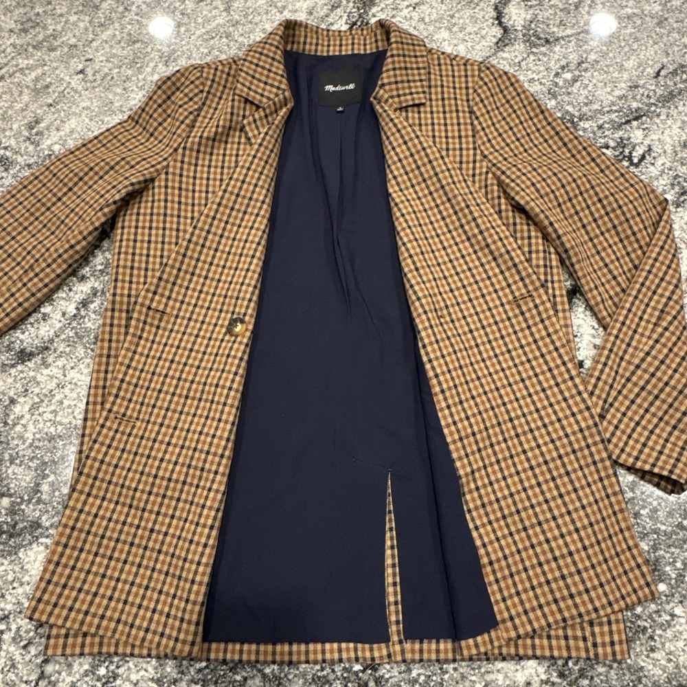 Madewell Caldwell Double Breasted Blazer in Mandell Plaid Size M #627 - Picture 7 of 11
